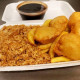 292. Chickn Balls (5), Fried Rice, Chips & Sauce 鸡波三宝